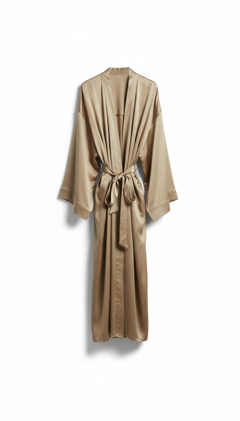 Mulberry silk robe with tailored collar