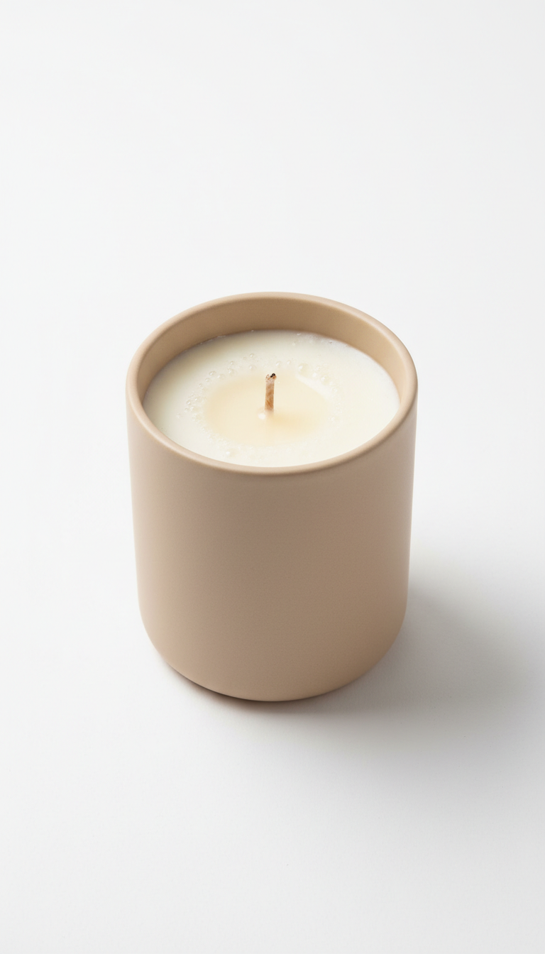 Hand-poured soy candle in sandalwood blend