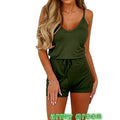 Women's Lace-Up Casual Shorts Jumpsuit