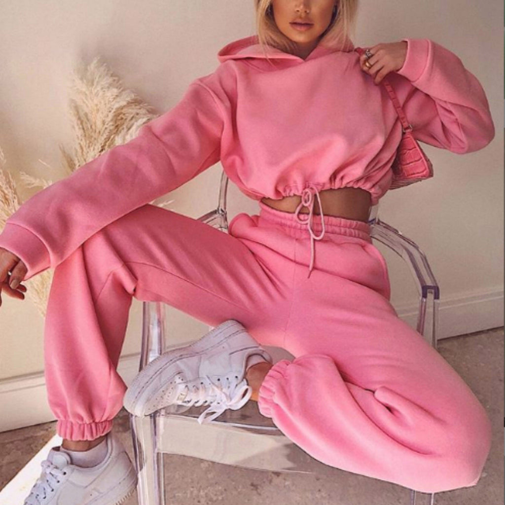 Women's Printed Hoodie Sweatsuit Set — Cozy Two-Piece Lounge & Athleisure